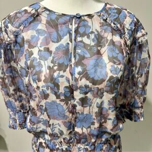 Laura Puff Sleeve Tiered Silk Dress, 1X, Joie, NWT